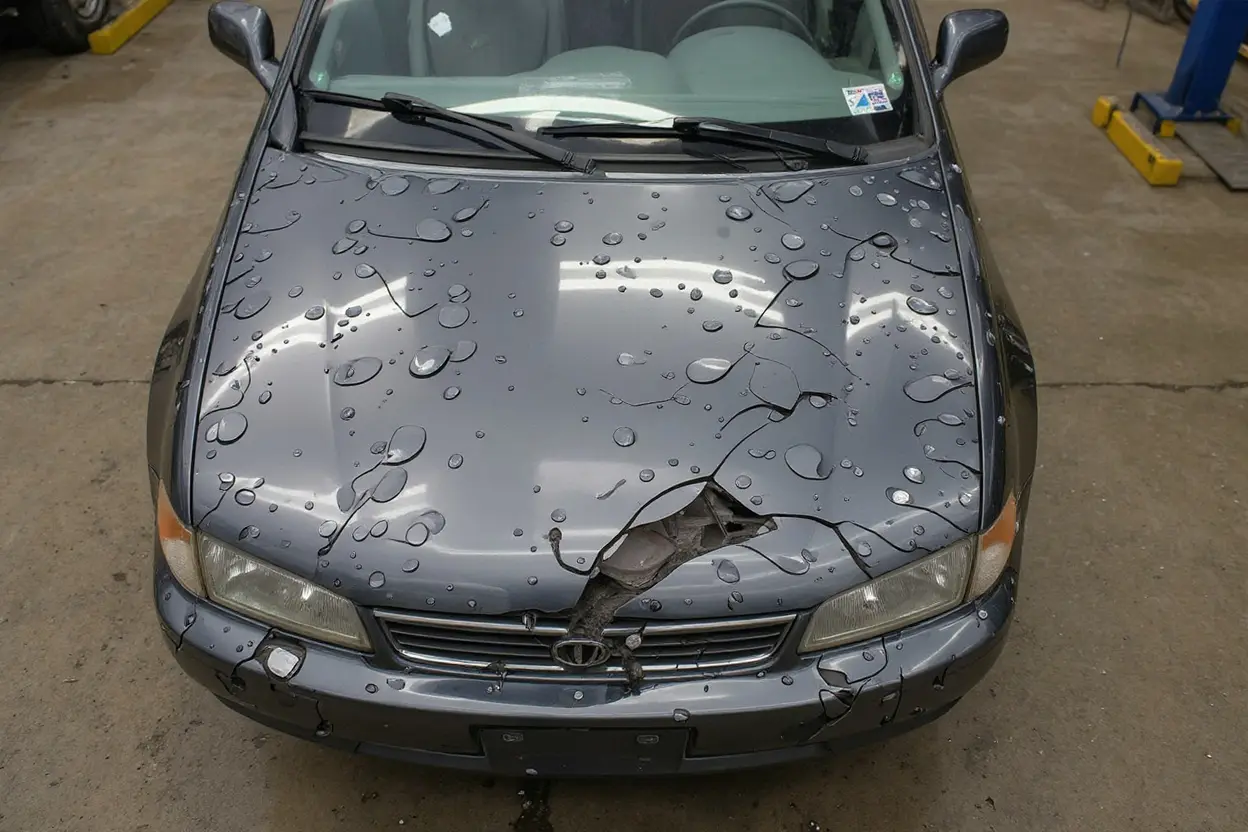 Severe hail damage near-total-loss save using paintless dent repair in Olathe